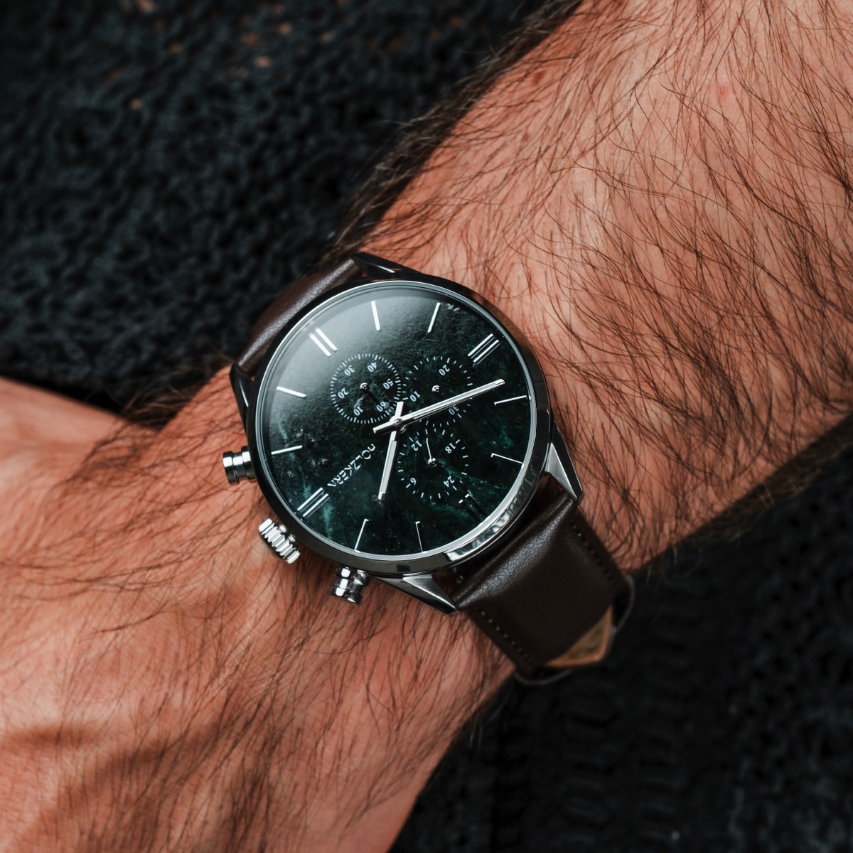 Gifted (Green marble/Dark brown) | Holzkern